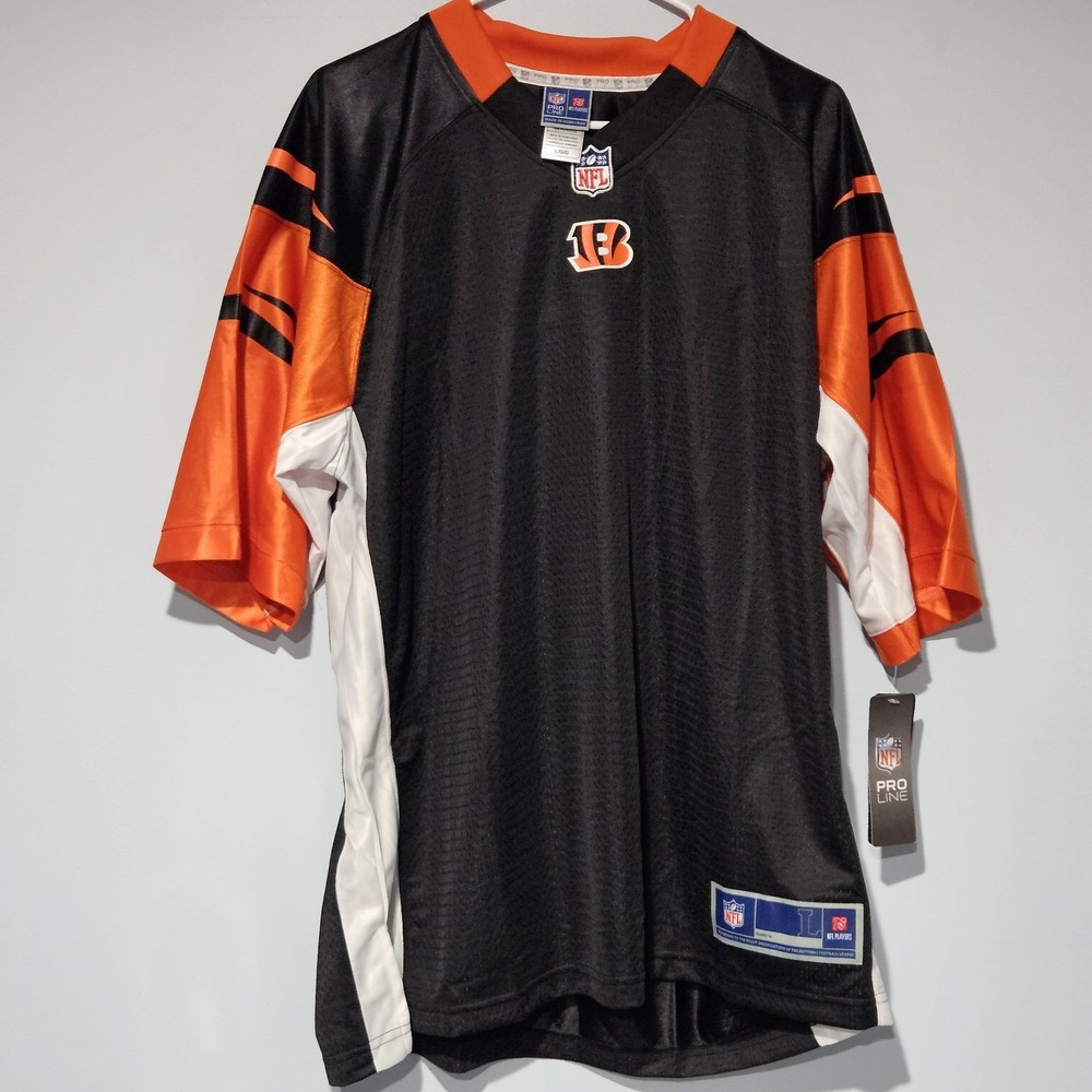 Pro Line Cincinnati Bengals Men's Blank Jersey Size L Black Orange